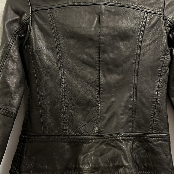 EUC All Saints Belvedere black leather moto style jacket - Picture 13 of 15